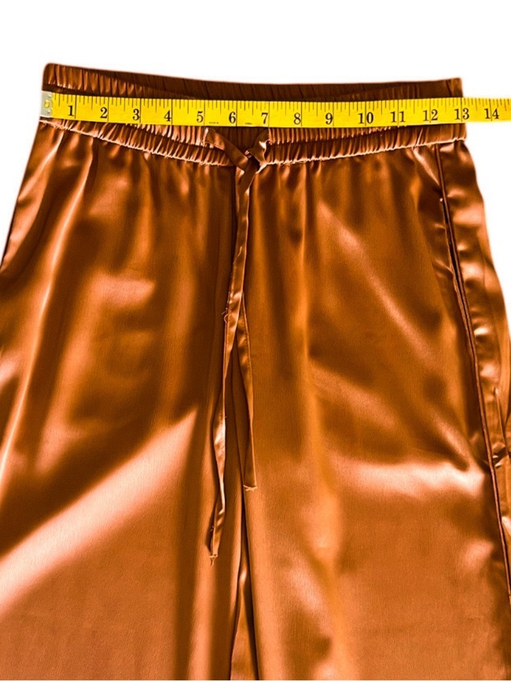 Elie Tahari Satin Silk Wide Leg Copper Satin
Drawstring Pants XS - Picture 10 of 11